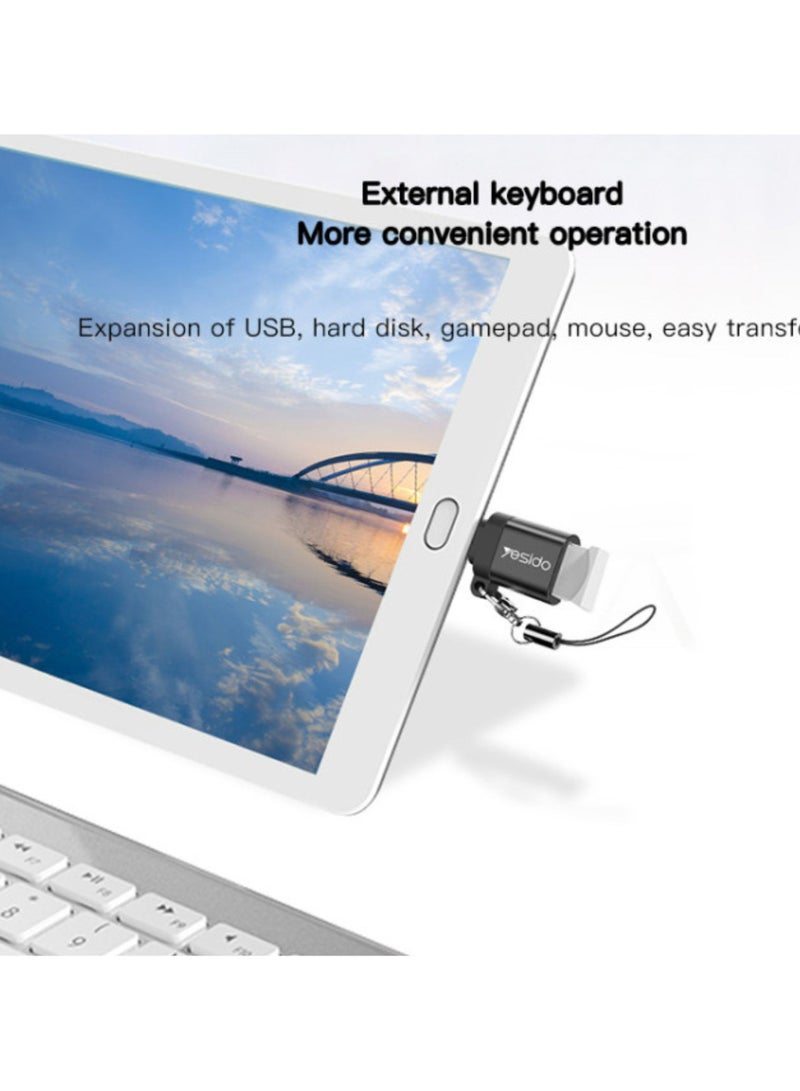 Yesido GS06 Mini Function Mobile Phone Power Data Transmit Convert Card Reader Type-C To USB OTG Adapter - Image 4