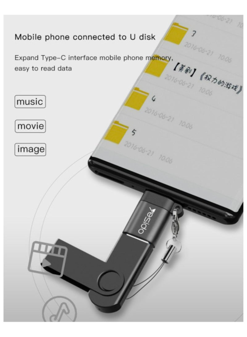 Yesido GS06 Mini Function Mobile Phone Power Data Transmit Convert Card Reader Type-C To USB OTG Adapter - Image 5