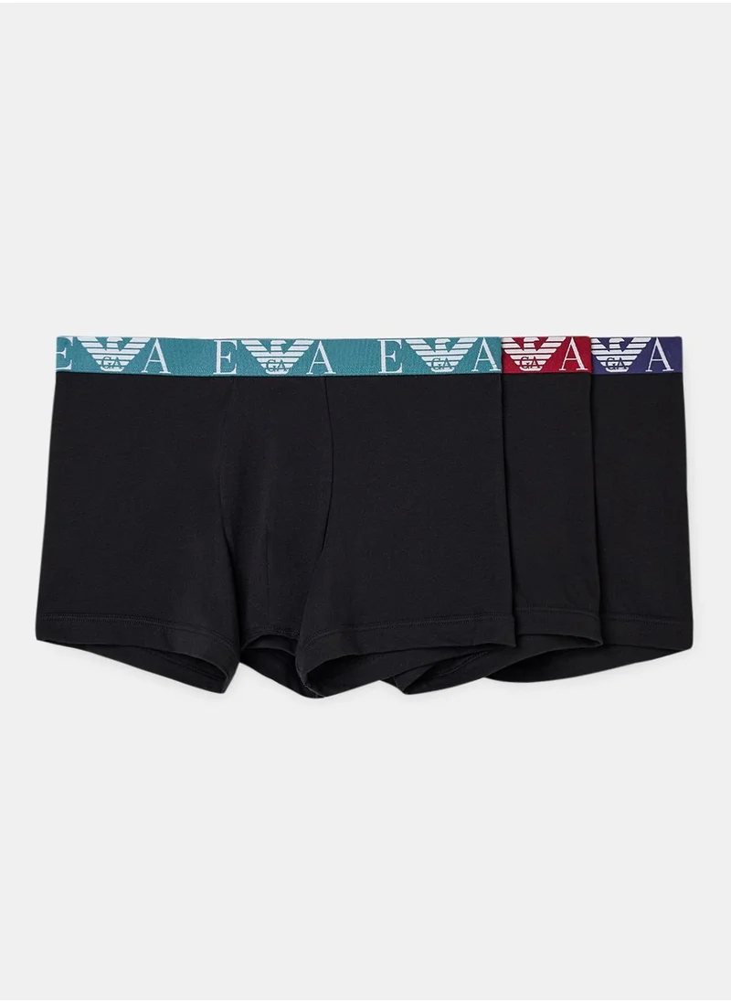 EMPORIO ARMANI 3 Pack Logo Band Trunks