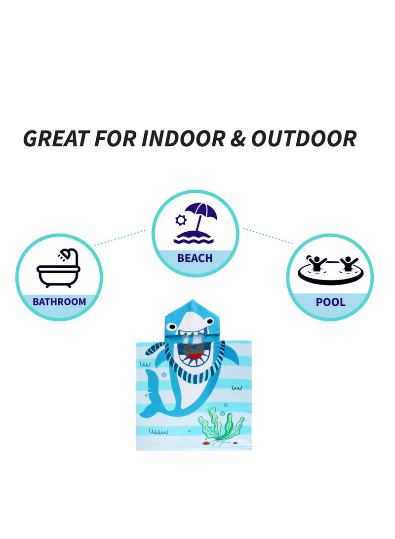 KASTWAVE Kids Beach Towel for Boys Girls, Hooded Bath Towel Wrap, Toddler Pool Towel with Hood 60 * 120cm - Image 3