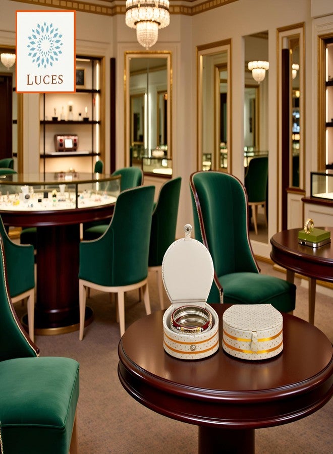 LUCES Velvet Bangle Bracelet Jewellery accessories Storage Box Ring Earrings Studs Necklace Wardrobe Organizer for Women Pack of 4 Red - Image 5