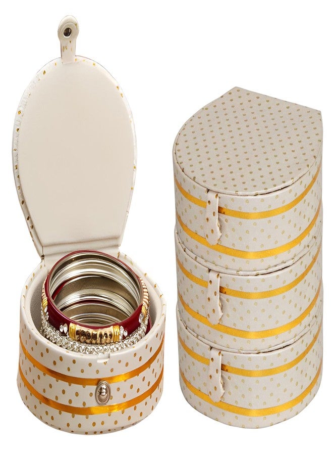 LUCES Velvet Bangle Bracelet Jewellery accessories Storage Box Ring Earrings Studs Necklace Wardrobe Organizer for Women Pack of 4 Red - Image 1