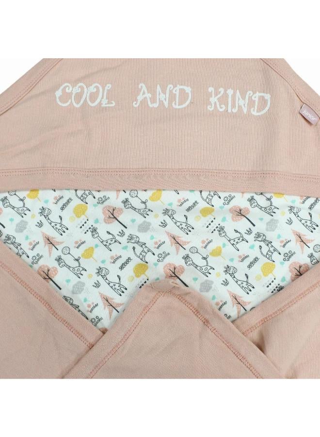 Junior Baby Cotton Blanket – Pink with "Cool and Kind" Print - Image 2
