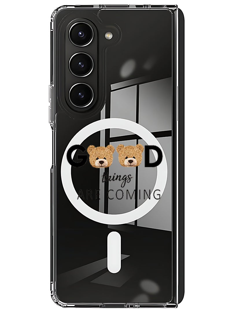 Theodor Magnetic Case for Samsung Galaxy Z Fold 5 Compatible with MagSafe Wireless Charging, Shockproof Phone Bumper Cover Good thingsa are coming - Image 1