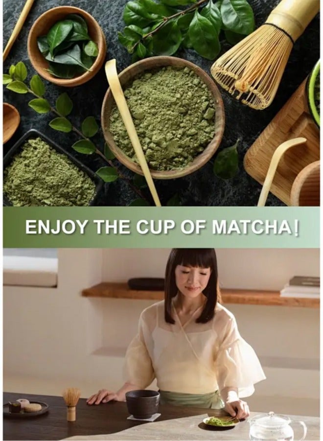 APEX Matcha Whisk Set, 4pcs Japanese Tea Set,Matcha Whisk,Traditional Scoop, Matcha Bowl, Ceramic Whisk Holder,Traditional Matcha Tool Set for Matcha Tea Ceremony - Image 2