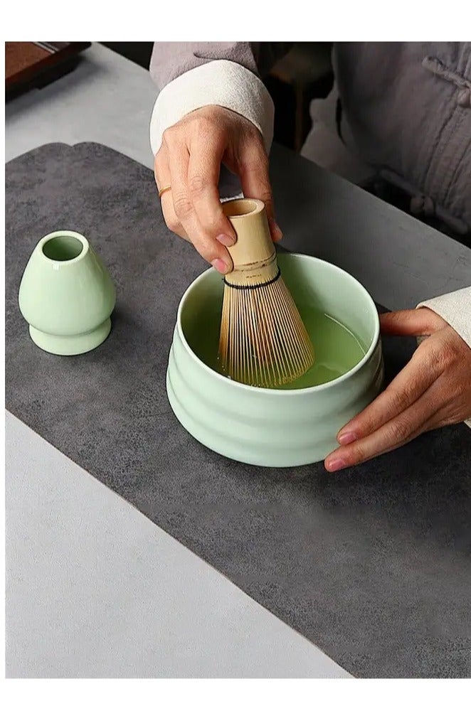 APEX Matcha Whisk Set, 4pcs Japanese Tea Set,Matcha Whisk,Traditional Scoop, Matcha Bowl, Ceramic Whisk Holder,Traditional Matcha Tool Set for Matcha Tea Ceremony - Image 4