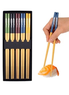 KASTWAVE 5 Pairs Reusable Chopsticks Set Lightweight Different Style Chop Sticks Utensils, Wooden Chinese Japanese Korean Chopsticks, Family Use Gift Set for Sushi, Noodles, Rice, Camping  - Image 1