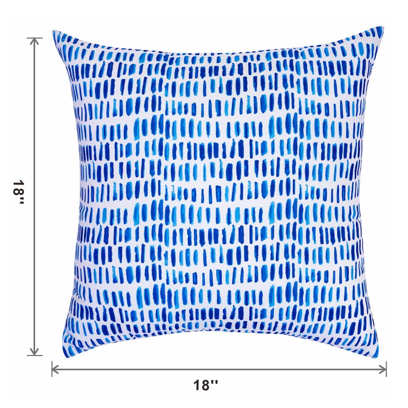 JMGBird Water-Resistant Outdoor Pillows Set of 2, 18x18 inch Durable White with Gradient Square Pattern Throw Pillows with Inserts for Patio Furniture - Image 3
