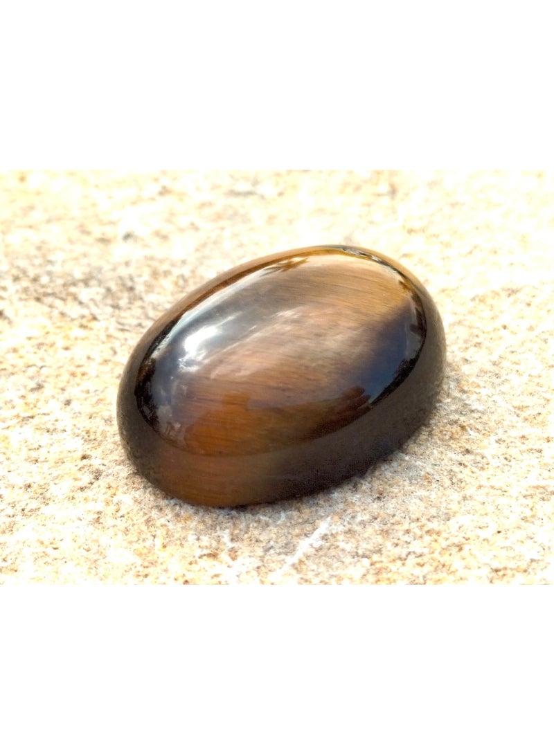 حجر عين النمر الطبيعي الاصلي شكل بيضاوي رائع مناسب لعمل خاتم أو دلاية وللجنسين - Image 5