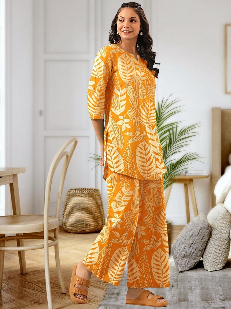 Tee Projekt Co Ord Set for Women Stylish | Kurta Set for Women Yellow - Image 4
