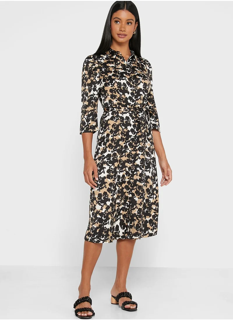 VERO MODA Floral Print Polo Dress