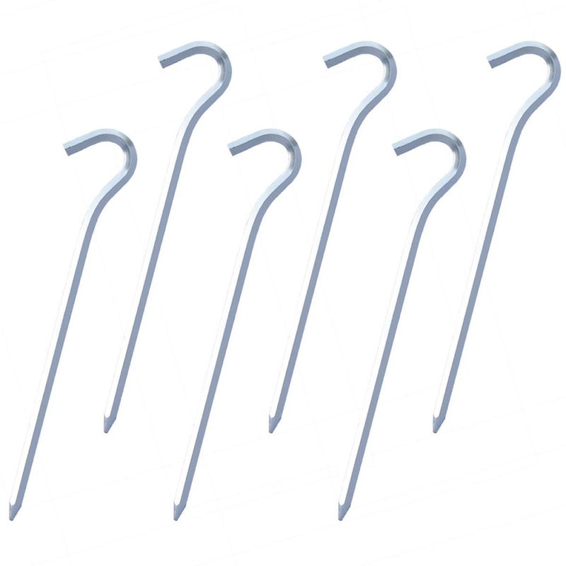 Heavy Duty Aluminum Tent Stakes 6 Pack Hexagon Pegs Silver For Outdoor Camping Hiking - Image 2