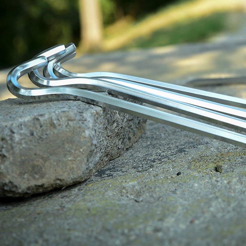 Heavy Duty Aluminum Tent Stakes 6 Pack Hexagon Pegs Silver For Outdoor Camping Hiking - Image 4
