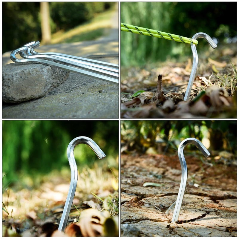 Heavy Duty Aluminum Tent Stakes 6 Pack Hexagon Pegs Silver For Outdoor Camping Hiking - Image 5