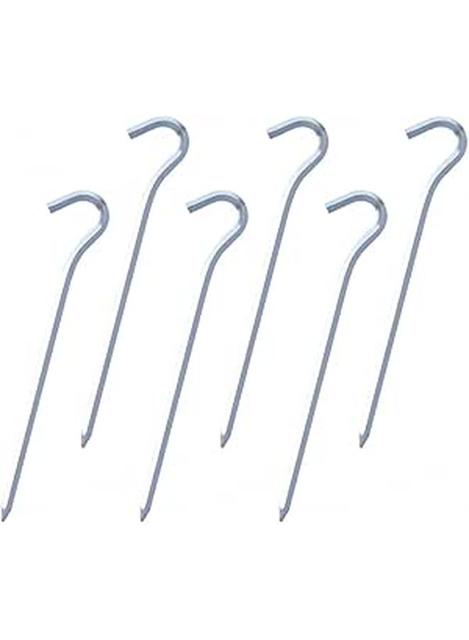 Heavy Duty Aluminum Tent Stakes 6 Pack Hexagon Pegs Silver For Outdoor Camping Hiking - Image 1
