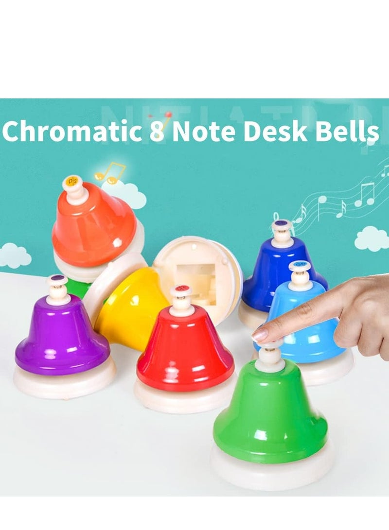 Mike Music Educational Desk Bells Set | 8-Note Colorful Musical Toy for Kids | Toddler Early Learning Instrument with 15 Songs Booklet | Perfect Birthday Gift - Image 2