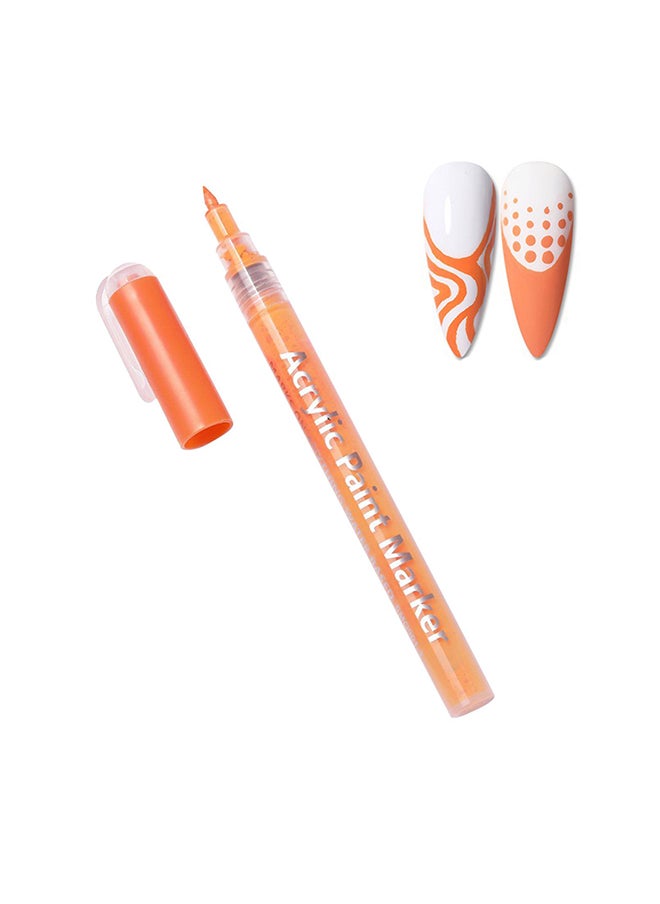 brunson Acrylic Paint Markers Pens  for Nails Painting Wood Fabric Card Paper Ceramic & Glass Paint Marker  APM(Orange)  - Image 1