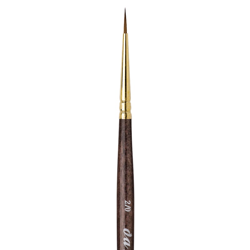 da Vinci Brushes da Vinci Watercolor Series Paint Brush, Round Harbin Kolinsky Red Sable with Black Handle, Size 2/0 (1526Y-00) - Image 3