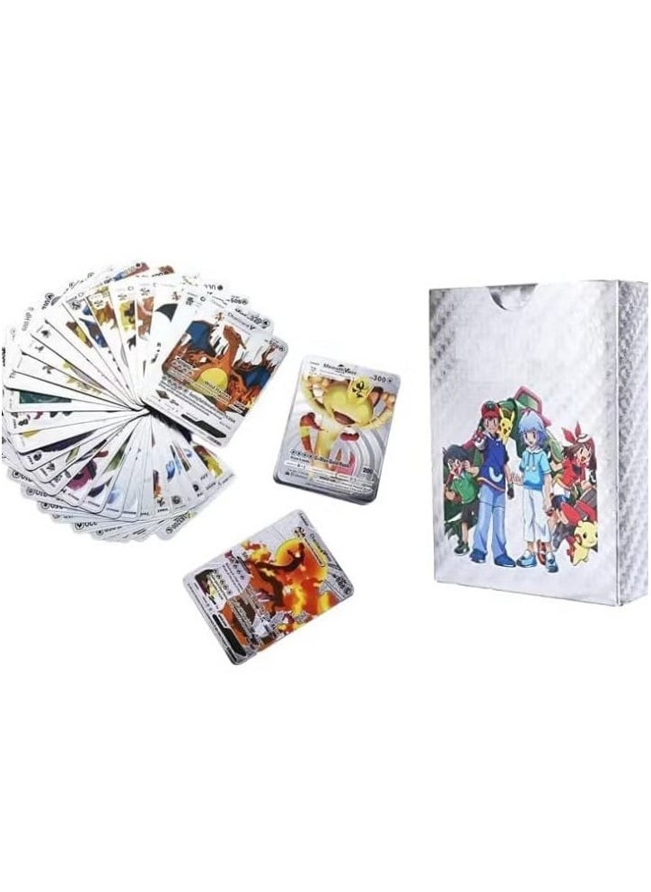Generic RAGVEE Collectible Card Games 55 PCS Silver Foil Card Assorted Cards TCG Deck Box - V Series Cards Vmax GX Rare Silver Cards and Common-Rare Mystery Card  - Image 1