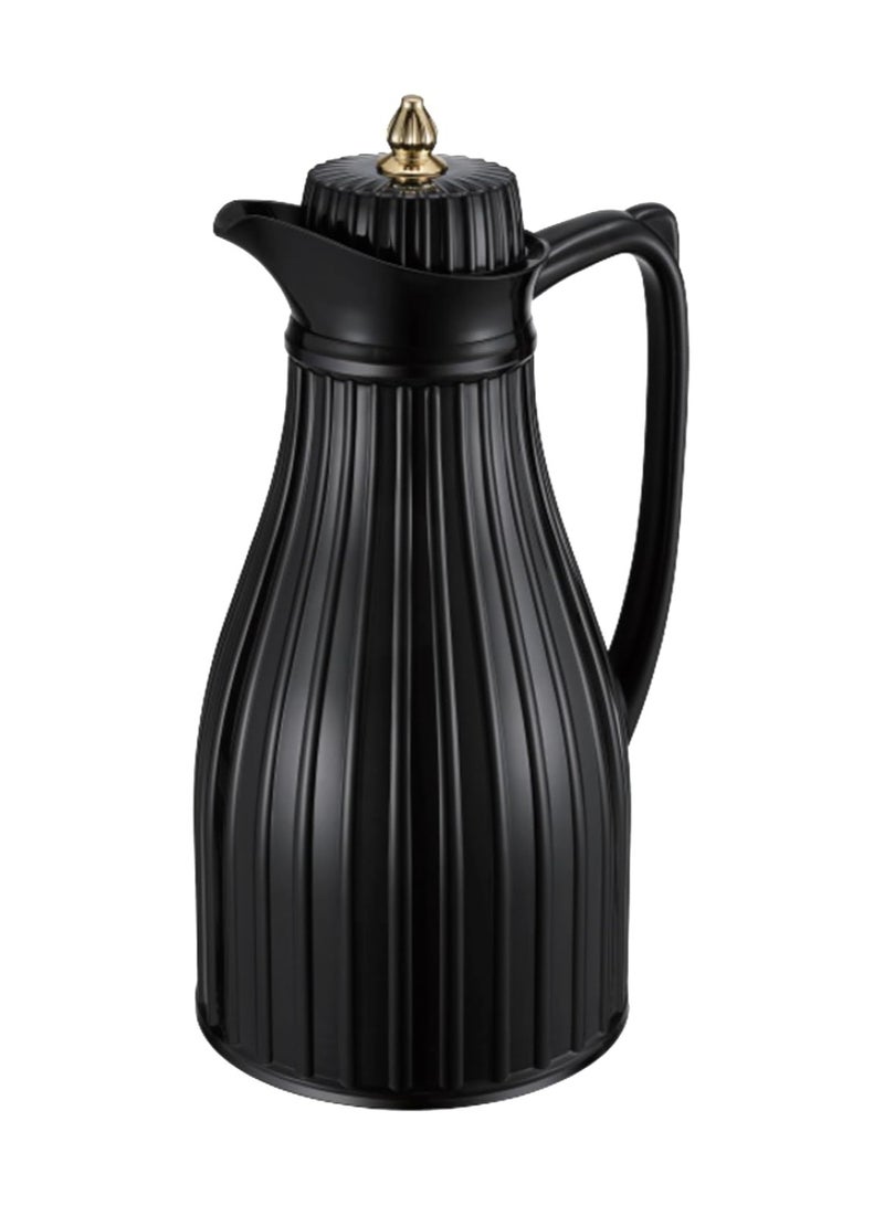 برايت هوم إبريق قهوة معزول حراريًا ومفرغ من الهواء من BRIGHT HOME بسعة 1000 مل، إبريق شاي معزول لشرب القهوة والحليب والشاي، إبريق قهوة متين وأنيق وعملي تمامًا (أسود) - Image 1