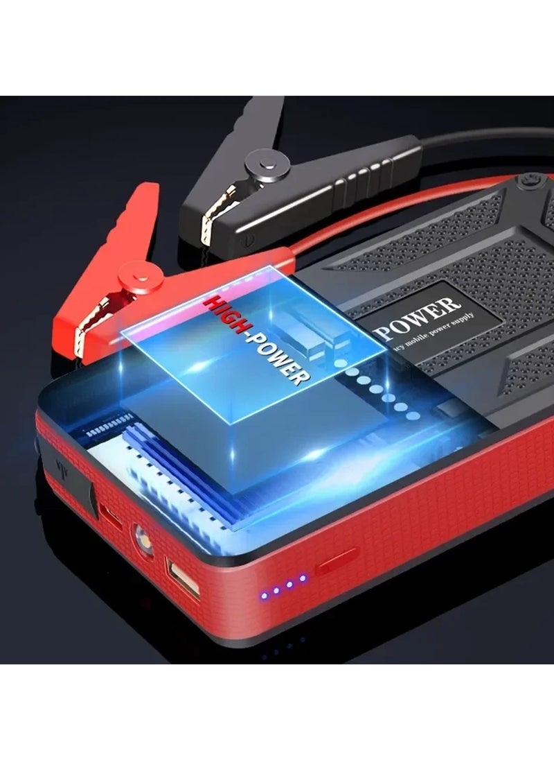 Car jump starter with 49800mAh portable power bank and lamp 3 in one