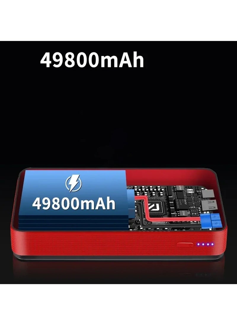 Car jump starter with 49800mAh portable power bank and lamp 3 in one