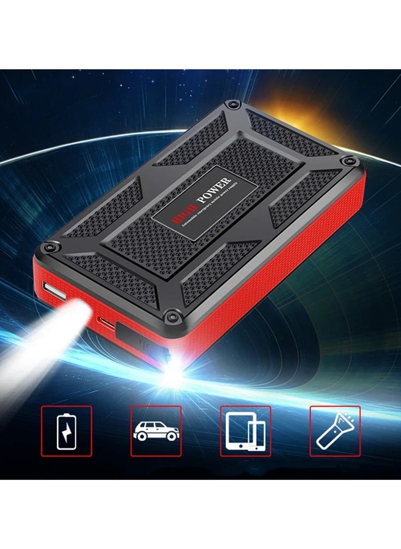 Car jump starter with 49800mAh portable power bank and lamp 3 in one