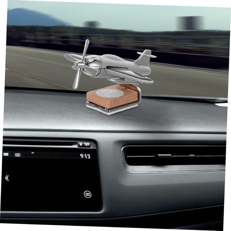 Healifty Solar Powered Rotating Helicopter Car Aromatherapy Ornament Dashboard Decoration Silver Without Perfume Creative Automotive Air Freshener for Smoke and Gasoline Odor Removal - Image 5
