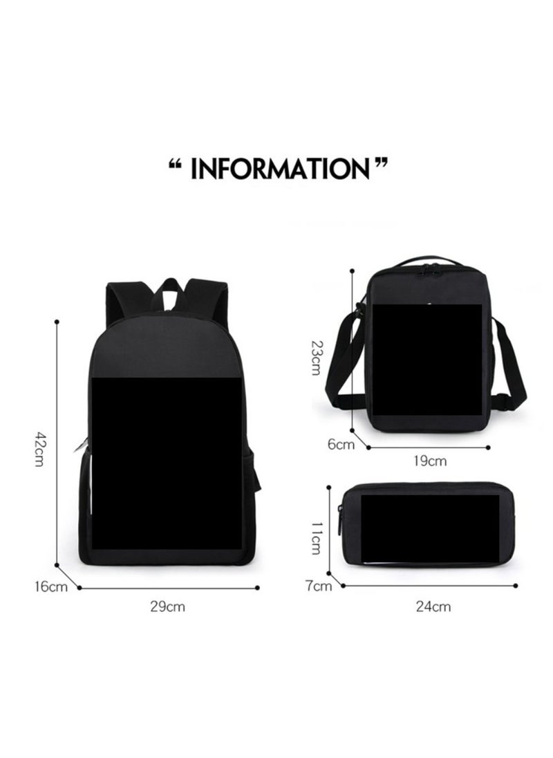JURASSIC WORLD - New Jurassic Park Dinosaur Three piece Set with Large Capacity Backpack, Student School Bag, Lunch Bag, Pen Bag - Image 1