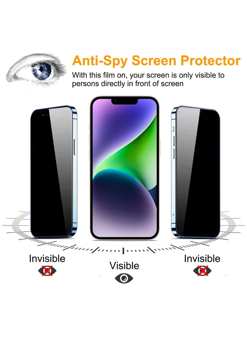 NAFO [2+2 Pack] iPhone 14 Plus Privacy Screen Protector with Camera Lens Protector Full Coverage Anti-Spy Tempered Glass Film 9H Hardness Upgrade Edge Protection Easy Installation Bubble Free Specially De - Image 5