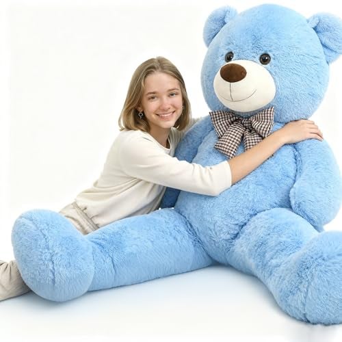 Toys Studio Big Blue Teddy Bear 47 Inch Giant Teddy Bear 4ft Tall Stuffed Animal for Girls Women Christmas Valentines Day Large Plush Toy for Kids Baby Shower Party Decorations - Image 1