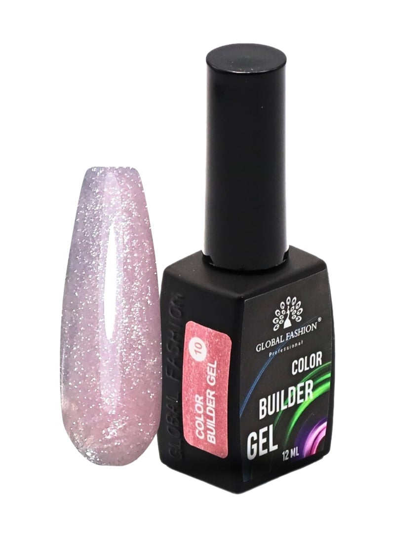 GLOBAL FASHION Professional Color Builder Gel 12ml - Long-Lasting, Chip-Resistant Manicure - Color 10  - Image 1