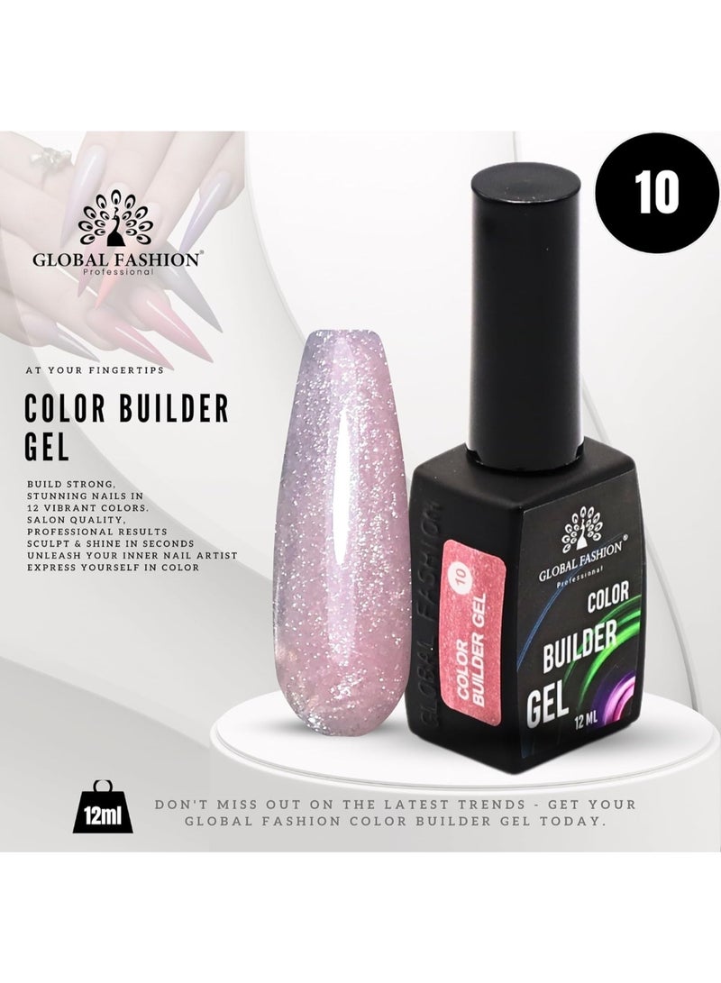 GLOBAL FASHION Professional Color Builder Gel 12ml - Long-Lasting, Chip-Resistant Manicure - Color 10  - Image 2