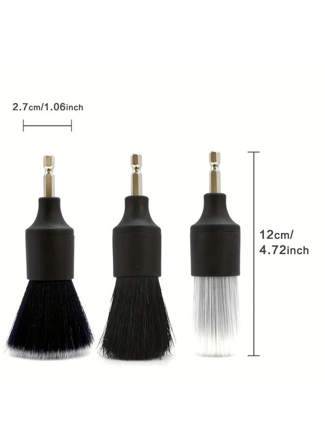3Pcs Car Interior Detailing Brushes Set for Crevice Cleaning and Drill Washing Tools - Image 2