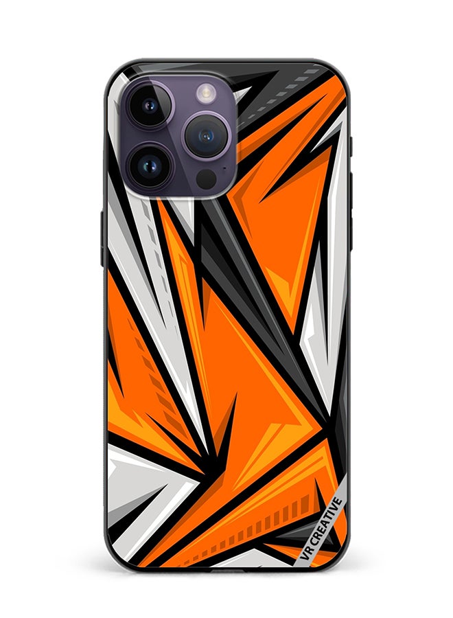 VR CREATIVE Protective Case Cover For Apple iPhone 16 Pro Texture Sports Racing Style Orange Color Design Multicolour - Image 1