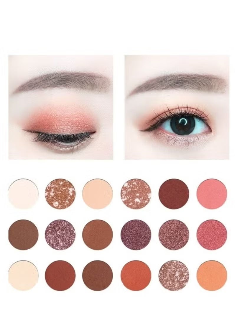 18 Colors New Eyeshadow Palette Pigmented Multi Reflective Glitter Matte Shimmer Pressed Pearls Blending Eye Shadow Pallet - Image 2