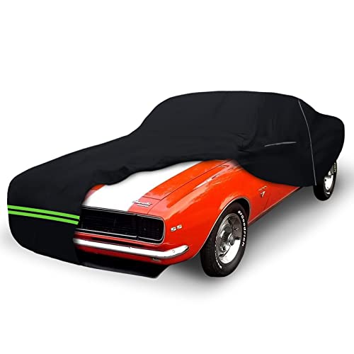 SPORTULI Waterproof Car Cover Replace for 1967-1973 Chevy Camaro, 6 Layers All Weather Car Cover with Zipper Door & Windproof Bands for Snow Rain Dust Hail Protection (1967-1973) - Image 1