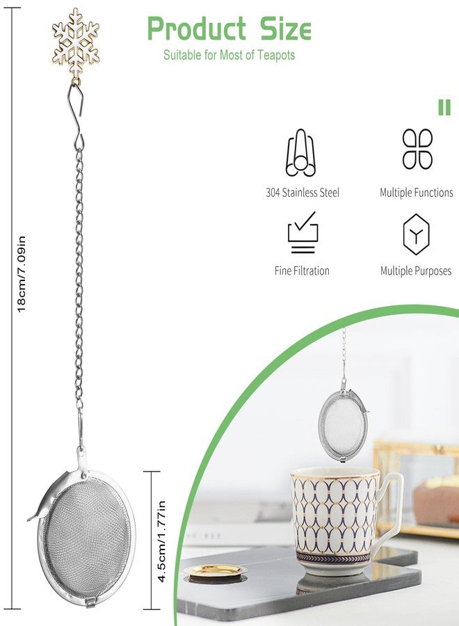Numola‌ ‌Tea Infuser‌ with Snowflake Pendant - ‌Stainless Steel Tea Strainer‌ for ‌Loose Leaf Tea Steeper‌, ‌Tea Infuser for Loose Leaf Tea‌ - Handmade Tea Ball Filter for Kitchen & Home Use - Image 2