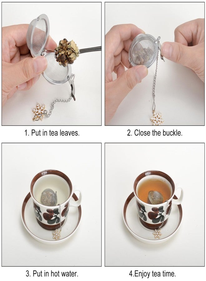 Numola‌ ‌Tea Infuser‌ with Snowflake Pendant - ‌Stainless Steel Tea Strainer‌ for ‌Loose Leaf Tea Steeper‌, ‌Tea Infuser for Loose Leaf Tea‌ - Handmade Tea Ball Filter for Kitchen & Home Use - Image 4