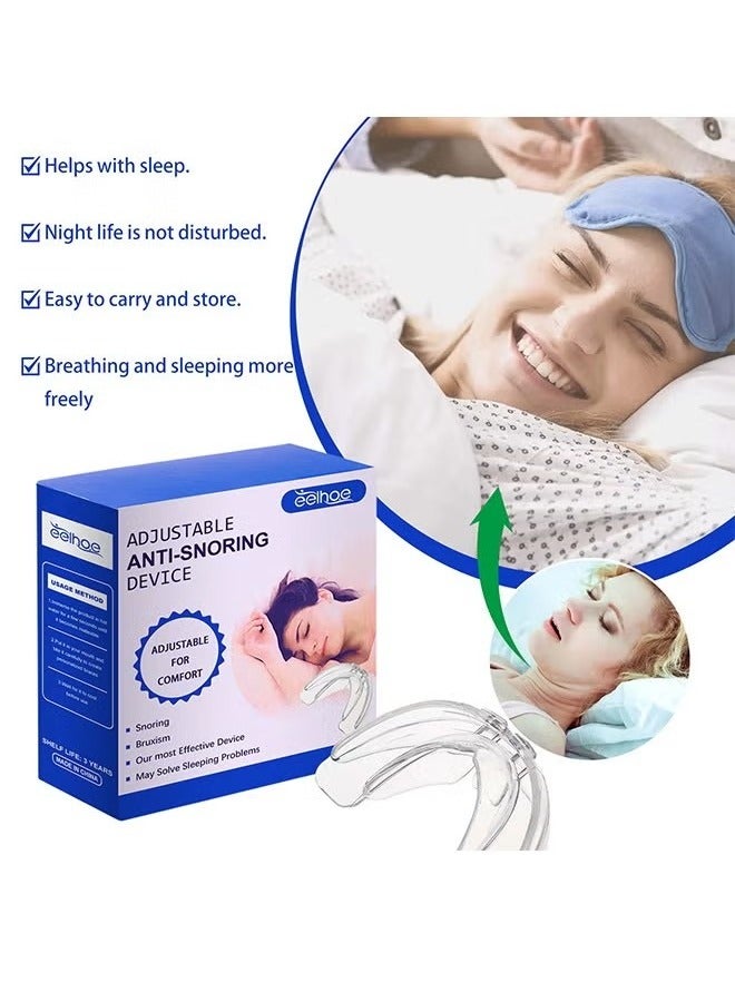 إيلهو مكافحة الشخير حارس الفم ، حارس الفم القابلة لإعادة الاستخدام لوقف الشخير في الليل أجهزة مكافحة الشخير مع الراحة حجم الشخير حارس الفم للرجال والنساء - Image 2