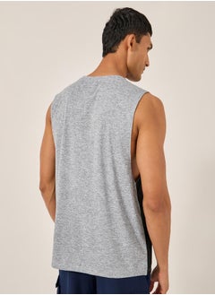Styli Slogan Print Color Block Sleeveless Tank  - Image 4
