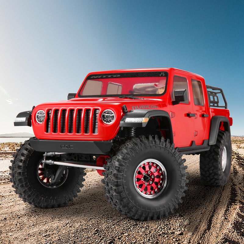 كووو عجلات Coowoo RC ترقية 1.9 في Beadlock Wheels إزاحة قابلة للتعديل لـ 1/10 TRX6 TRX4 أو SCX10 RC مصنوعة من مجموعة من سبيكة الألومنيوم على شكل مجموعة من 4 RED - Image 5