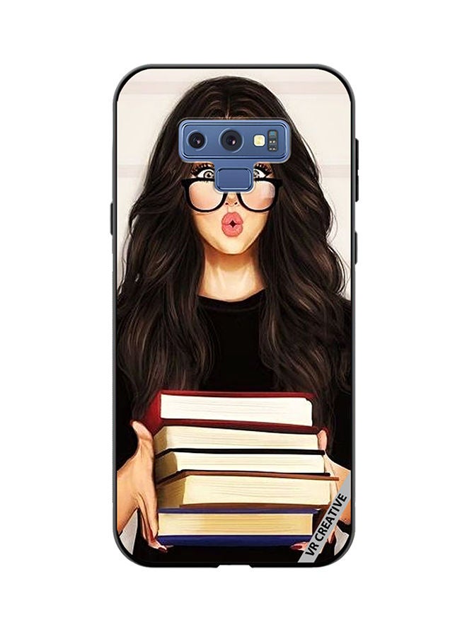VR CREATIVE Protective Case Cover For Samsung Galaxy Note 9 Girl With Books Shocked Design Multicolour - Image 1