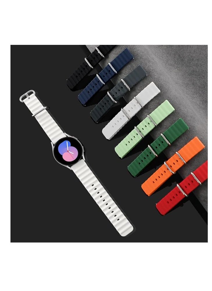 Generic - Ocean Bands Silicone 20MM Strap For Samsung Gear Sport/Watch 4/Watch 5 /Watch 5 Pro/S2 classic/active 2 40mm 44mm/Amazfit GTS 3/ GTS4/4 Mini/Bip 3/Pro/GTS 2 mini/GTS 2e/Bip U - Image 1