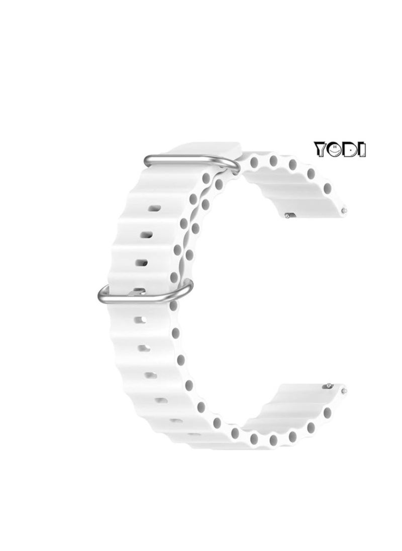 Generic - Ocean Bands Silicone 20MM Strap For Samsung Gear Sport/Watch 4/Watch 5 /Watch 5 Pro/S2 classic/active 2 40mm 44mm/Amazfit GTS 3/ GTS4/4 Mini/Bip 3/Pro/GTS 2 mini/GTS 2e/Bip U - Image 1