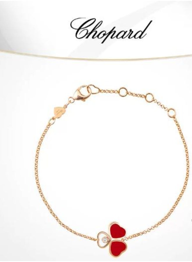 Chopard Red Gem Clover Butterfly 18K Gold Bracelet - Image 1