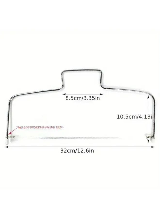 قاطع كيك قابل لضبط الارتفاع بخط مزدوج، أداة خبز من الفولاذ المقاوم للصدأ لتقطيع الكيك - Image 4