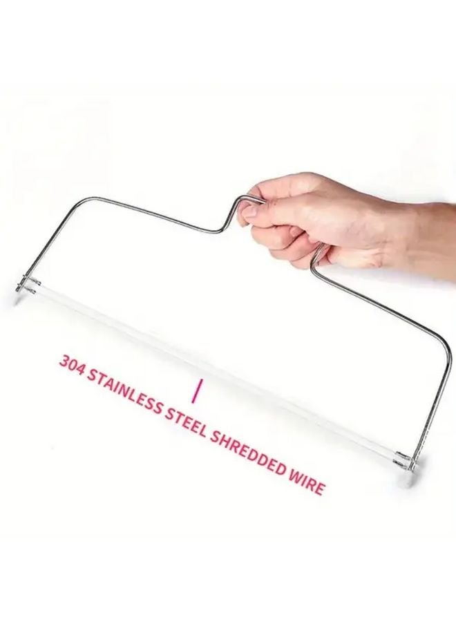 قاطع كيك قابل لضبط الارتفاع بخط مزدوج، أداة خبز من الفولاذ المقاوم للصدأ لتقطيع الكيك - Image 1