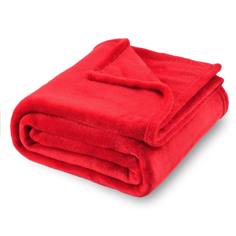 SOCHOW Flannel Fleece Blanket Throw Size All Season Lightweight Super Soft Cozy Blanket for Bed or Couch Classic Red 50x60 inches