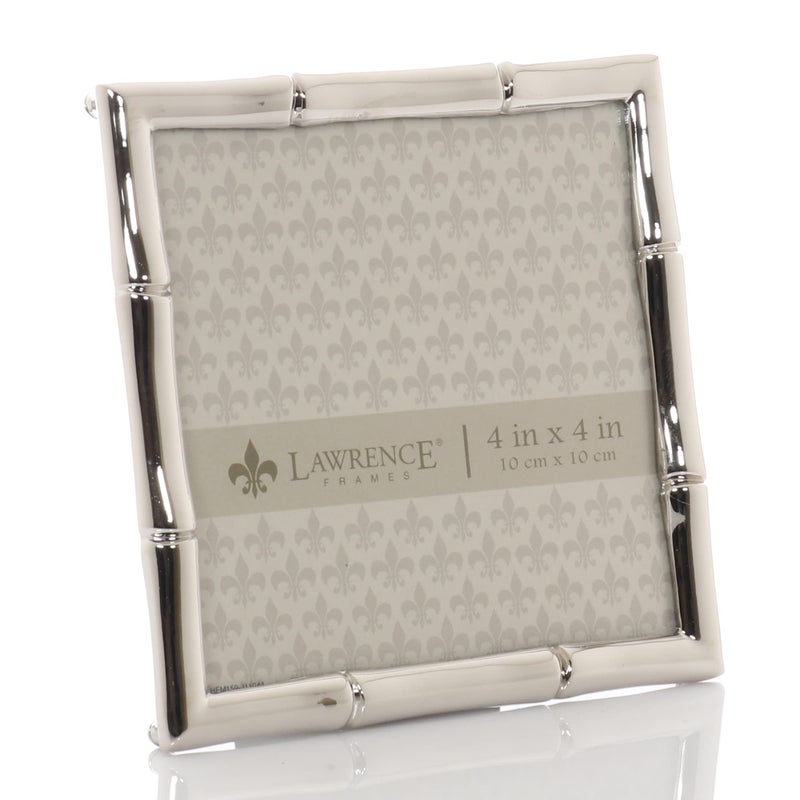 Lawrence Frames Bamboo Design Metal Frame  4x4  Silver - Image 3